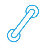 A light blue icon of a grab bar.