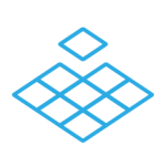 A light blue icon of square tile