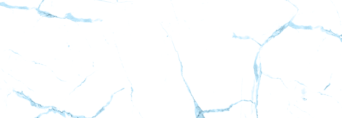 A white carrara marble pattern with a blue overlay.